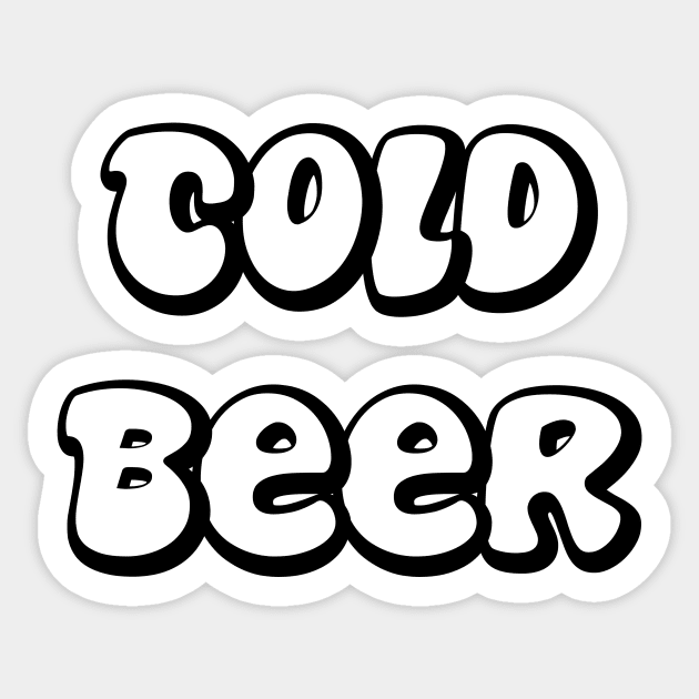 Cold Beer - Black Outline Sticker by AlexisBrown1996